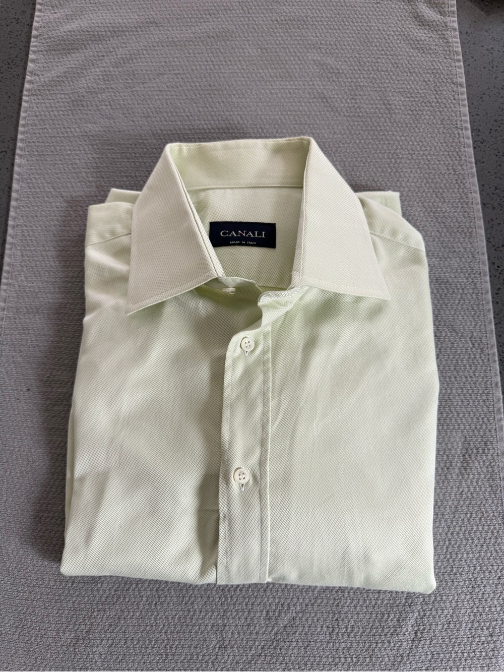 Canali Pale Green Men's Dress Shirt with Point Collar